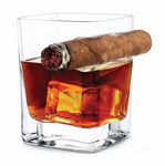 CIGAR HOLDER AND WHISKY GLASS